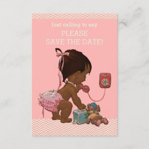 Save The Date Bébé ethnique sur des économies de baby shower de