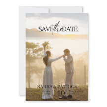 Beige et Noir Élégant Mariage Épargnez la Date