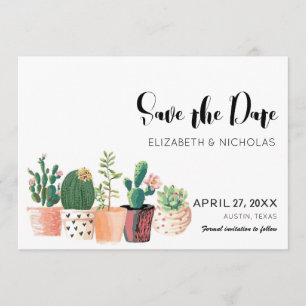 Save The Date Belle Cactus Photo Succulente Enregistrer La Date