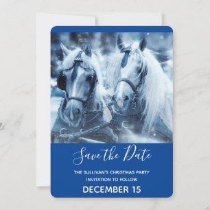 Save The Date Belle équipe Cheval hiver Photo Noël