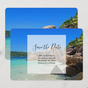 Save The Date Belle Mer Tropicale Mariage de la côte rocheuse