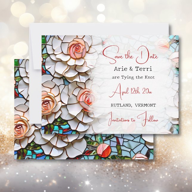 Save The Date Belle mosaïque Mariage en verre et carrelage (Créateur téléchargé)