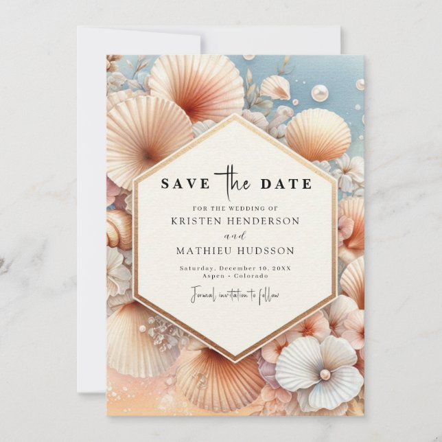 Save The Date Belle Plage Chic Mariage (Devant)
