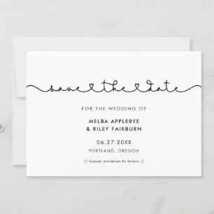 Save The Date Belle police de coeur de connexion