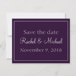 Save The Date Belle prune et argent Sauvez la date