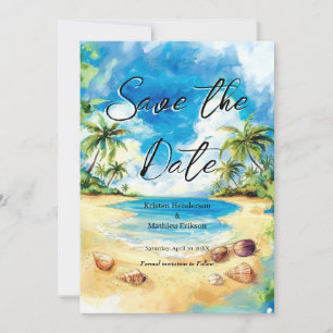 Save The Date Belle Typographie Plage Mariage