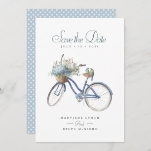 Save The Date Bicyclette Bleue Bohème Floral Mariage