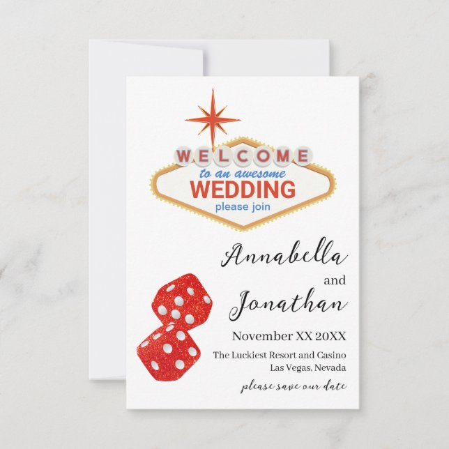 Save The Date Bienvenue au mariage de Las Vegas (Devant)