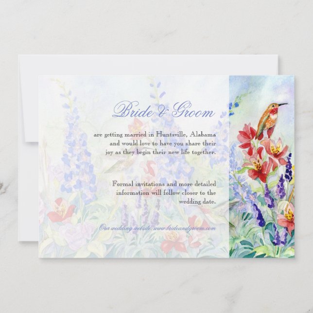 Save The Date Bijoux ailés Colibris - Enregistrer la date (Devant)