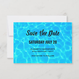 Save The Date Billard bleu clair eau photo Anniversaire