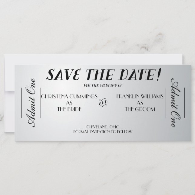 Save The Date Billet vidéo Enregistrer la date de l'annonce (Arg (Devant)