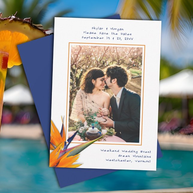 Save the Date Bird of Paradise Photo Wedding Event (Creator Uploaded)