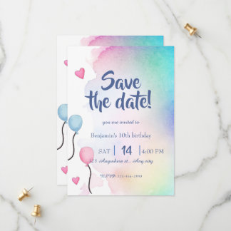 Save the Date Birthday Invitation