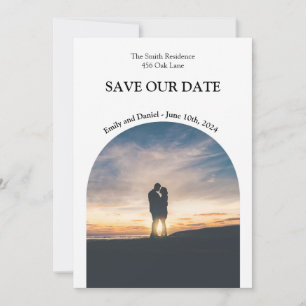 save the date black and white elegant unique