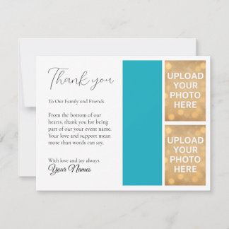 Save The Date Black and white Photo Thank You Card