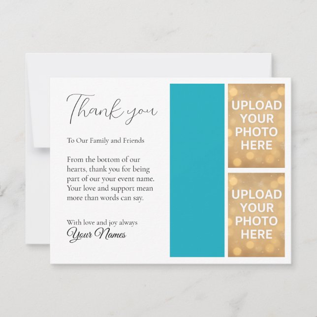 Save The Date Black and white Photo Thank You Card (Devant)