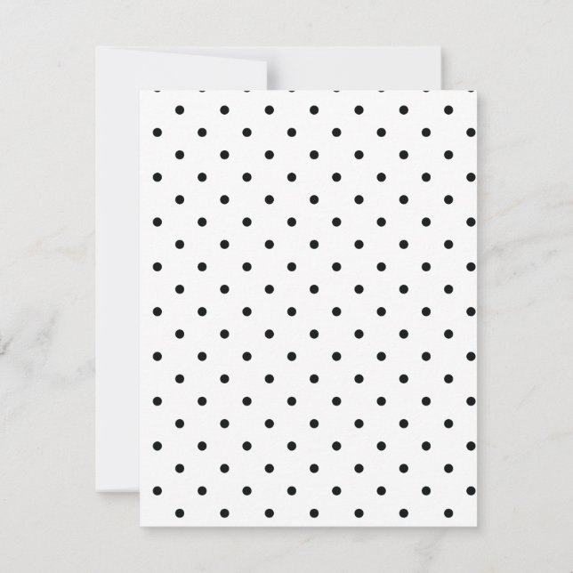 Save the Date Black and white polka dot wedding (Back)