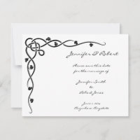 Black Celtic Knot Corner Vine Enregistrer la date