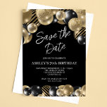 Save the Date Black Gold 70th Birthday Invitation<br><div class="desc">Create your own Save the Date Black Gold 70th Birthday Invitation! Personalize this design with your own text. You can further customize this design by selecting the "Edit Details" button if desired.</div>