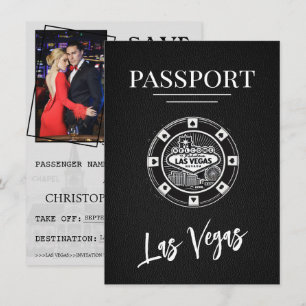 Save The Date Black Las Vegas Passport Enregistrer La Date