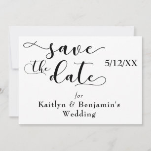 "Save the Date" Black Typography w/ "love" on Back Save The Date