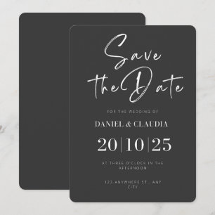 Save The Date Black & White Elegant Enregistrer la date Invitati