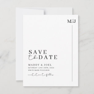 Save The Date Black White moderne Sauvez la date avec la photo M