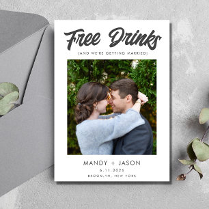 Save The Date Black White Photo Wedding Enregistrer la date