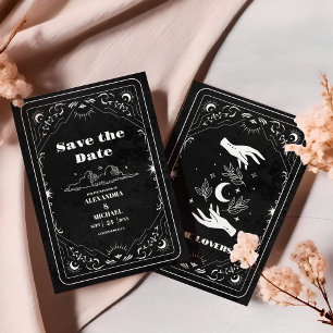 Save The Date Black White Tarot Le Mariage des amoureux