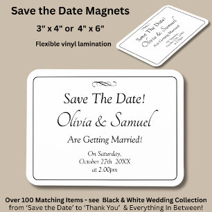 Save The Date - Black & White with Infinity Scroll Magnet