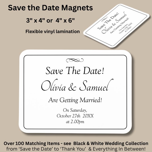 Save The Date - Black & White with Infinity Scroll Magnet (Creator Uploaded)