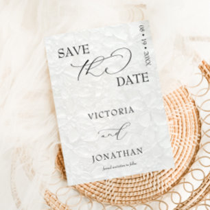 Save The Date Blanc & Noir Simple Élégant