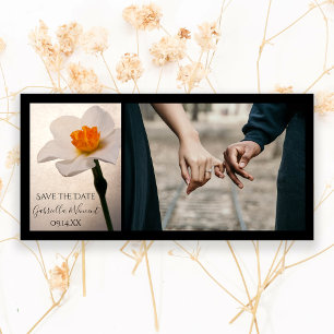 Save The Date Blanc Printemps Daffodil Mariage Enregistrer la da