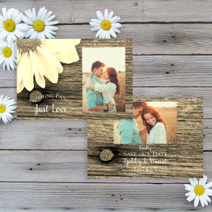 Save The Date Blancs maris en bois de marbre Sauvez la date Sepi