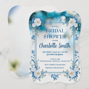 Save The Date bleu et blanc décoration de style chinois antique 