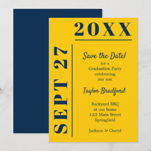 Save The Date Bleu et jaune