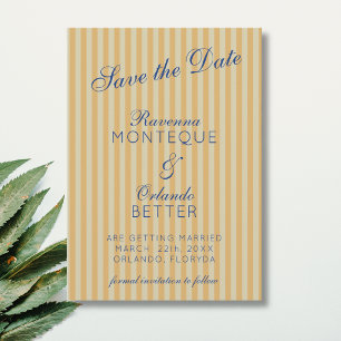 Save The Date Bleu Nuit Rétro Nid d'Abeille Mariage Vintage à Ra