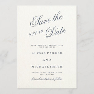 Save The Date Bleu Peonies mariage Enregistrer la date