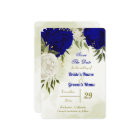 bleu royal fleurs blanches vert feuilles