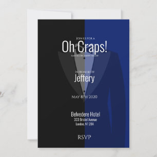 Save The Date Blue black tuxedo bachelor party enregistrer la da