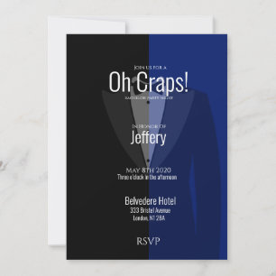 Save The Date Blue black tuxedo bachelor party enregistrer la da