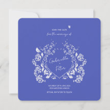 Blue Chinoiserie Enregistrer La Date