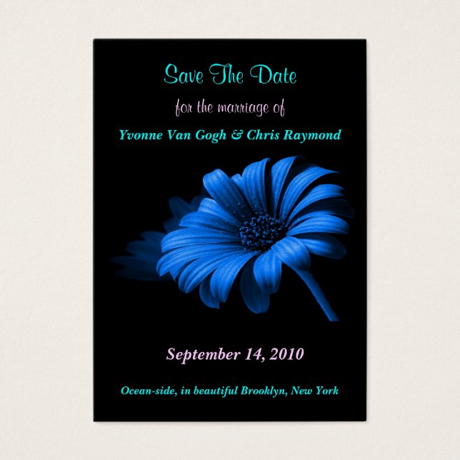 Save The Date Blue Daisy II (Front)