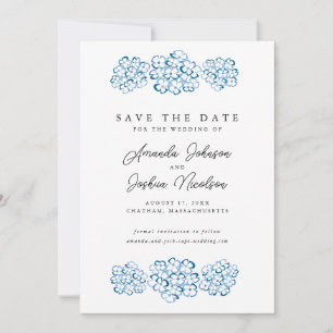 Save The Date Blue Hydrangea Enregistrer la date