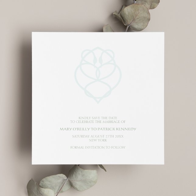 Save The Date Blue Irish Swan Love Noeud Mariage Enregistrer La  (Créateur téléchargé)