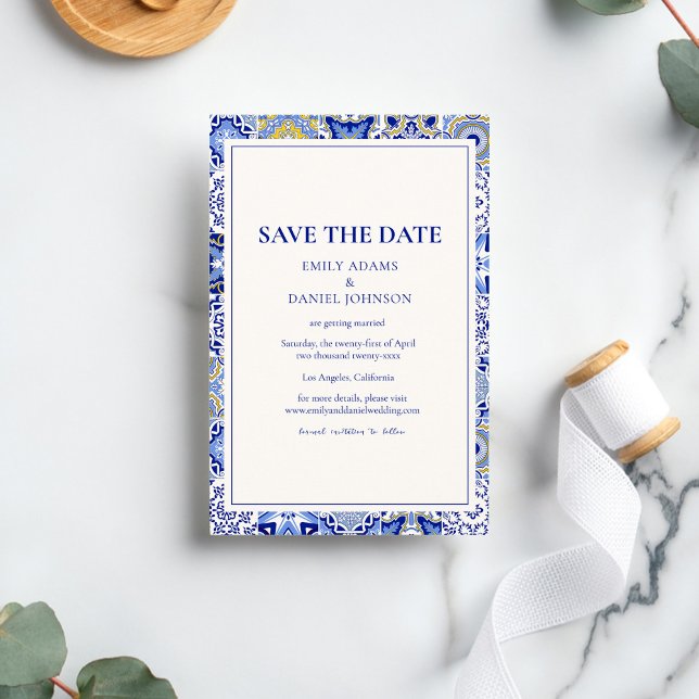 Save The Date Blue Talavera Fiesta : Un Mariage mexicain espagno (Créateur téléchargé)