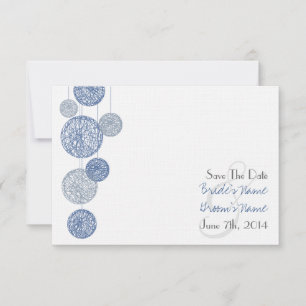 Save The Date Blue Twine Globes Wedding Enregistrer La Date