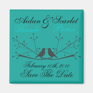 SAVE THE DATE BLUE WEDDING MAGNET - Customized