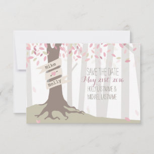 Save The Date Blush Woodland Wedding Enregistrer La Date