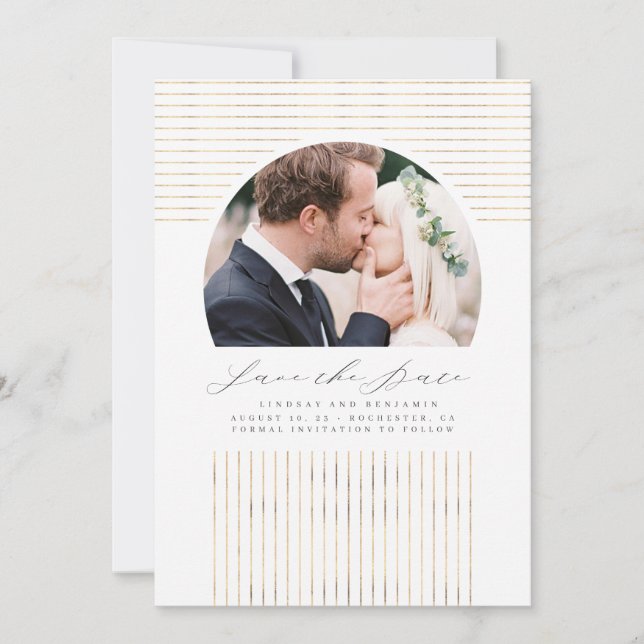 Save The Date Bohème Minimal Moderne Enregistrer La Photo Date (Devant)